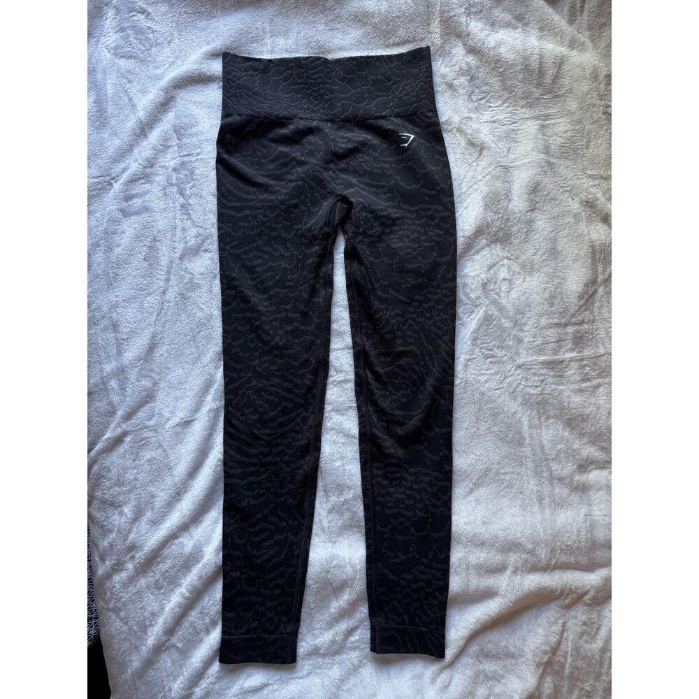 Gymshark Adapt Animal Seamless Black Zebra Leggings High Rise Womens Size XS S